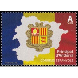 Andorra Española 567 2025 Bandera y escudo de Andorra MNH Tarifa A Andorra Española 567 2025 Bandera y escudo de Andorra MNH Tarifa A