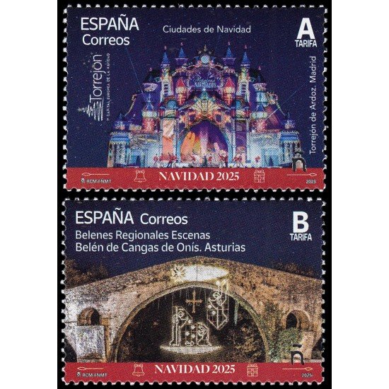 España Spain 5872/73 2025 Navidad Ciudades de Navidad y Belenes MNH Tarifa A Tarifa B España Spain 5872/73 2025 Navidad Ciudades de Navidad y Belenes MNH Tarifa A Tarifa B