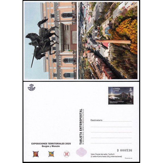 España Tarjetas del Correo y de Iniciativa Privada 194 2025 Exposiciones territoriales Burgos y Monzón España Tarjetas del Correo y de Iniciativa Privada 194 2025 Exposiciones territoriales Burgos y Monzón