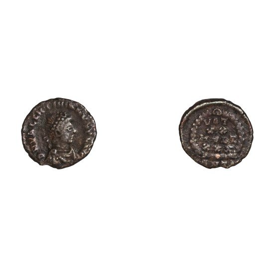 Moneda Imperio Romano ¼ de maiorina Valentiniano II 383 d.C. Moneda Imperio Romano ¼ de maiorina Valentiniano II 383 d.C.