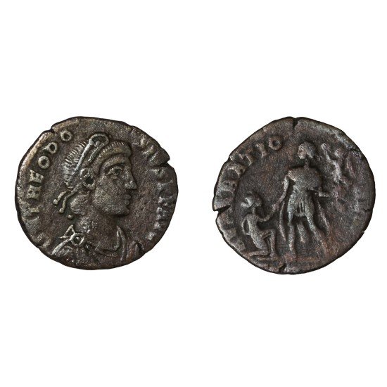 Moneda Imperio Romano Maiorina Teodosio I 379-383 d.C. Moneda Imperio Romano Maiorina Teodosio I 379-383 d.C.