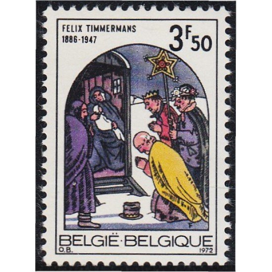 Bélgica 1642 1972 Navidad 25º Aniversario muerte del pintor F. Timmermans Cuadro MNH Bélgica 1642 1972 Navidad 25º Aniversario muerte del pintor F. Timmermans Cuadro MNH