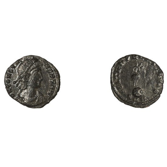 Moneda Imperio Romano ¼ de maiorina Constante 348-349 d.C. Moneda Imperio Romano ¼ de maiorina Constante 348-349 d.C.