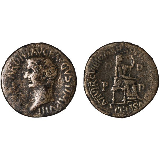 Moneda Imperio Romano Dupondio provincial Tiberio 27-28 d.C. Moneda Imperio Romano Dupondio provincial Tiberio 27-28 d.C.