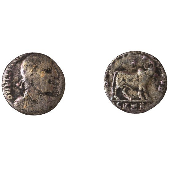 Moneda Imperio Romano Maiorina imitativa Juliano II después de 362 d.C. Moneda Imperio Romano Maiorina imitativa Juliano II después de 362 d.C.