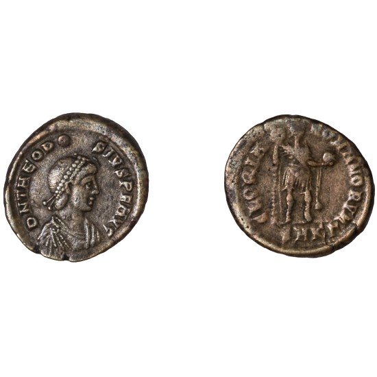 Moneda Imperio Romano Decargiro Teodosio I 393-395 d.C. Moneda Imperio Romano Decargiro Teodosio I 393-395 d.C.