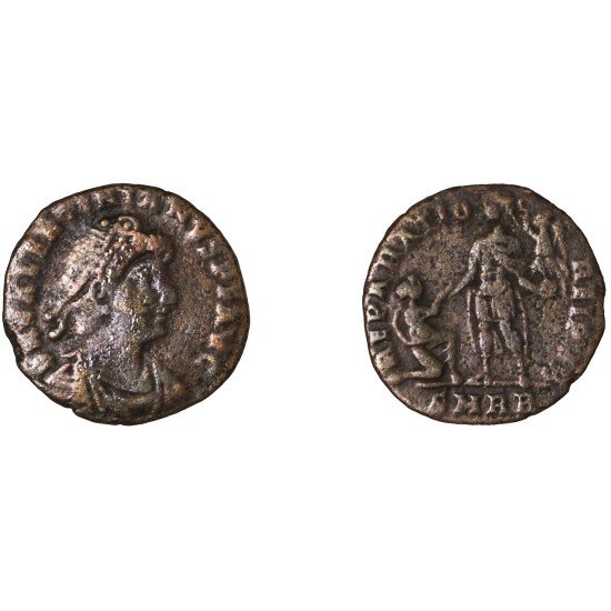 Moneda Imperio Romano Maiorina Valentiniano II 383-387 d.C. Moneda Imperio Romano Maiorina Valentiniano II 383-387 d.C.