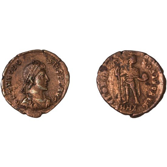 Moneda Imperio Romano Decargiro Teodosio I 393-395 d.C. Moneda Imperio Romano Decargiro Teodosio I 393-395 d.C.