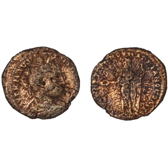 Moneda Imperio Romano Diassarion Elagábalo 222 d.C.