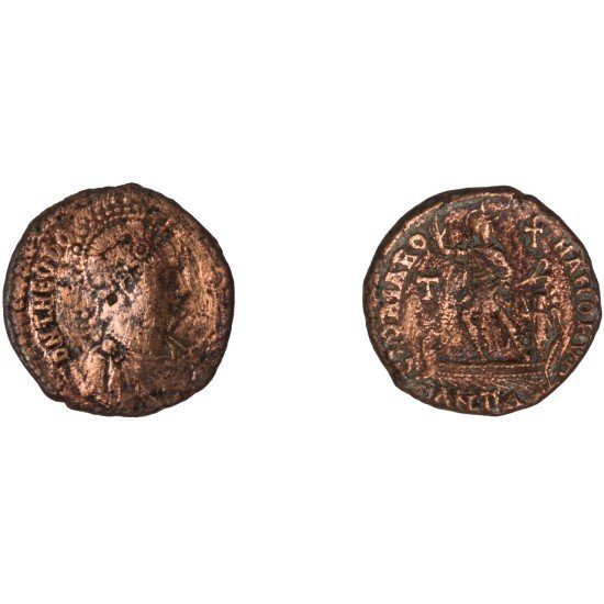Moneda Imperio Romano Maiorina Teodosio I 383-386 d.C. Moneda Imperio Romano Maiorina Teodosio I 383-386 d.C.