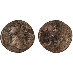 Moneda Imperio Romano Dupondio Trajano 103-111 d.C.