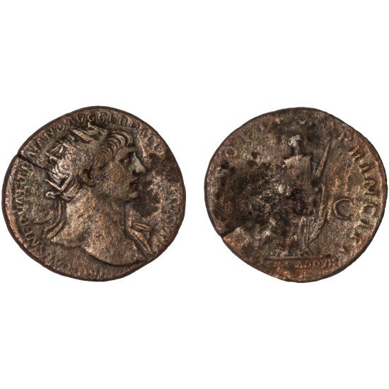 Moneda Imperio Romano Dupondio Trajano 103-111 d.C. Moneda Imperio Romano Dupondio Trajano 103-111 d.C.