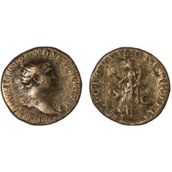Moneda Imperio Romano Dupondio Trajano 103-111 d.C.