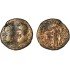 Moneda Imperio Romano Pentassarion Alejandro y Mamaea 224-226 d.C.