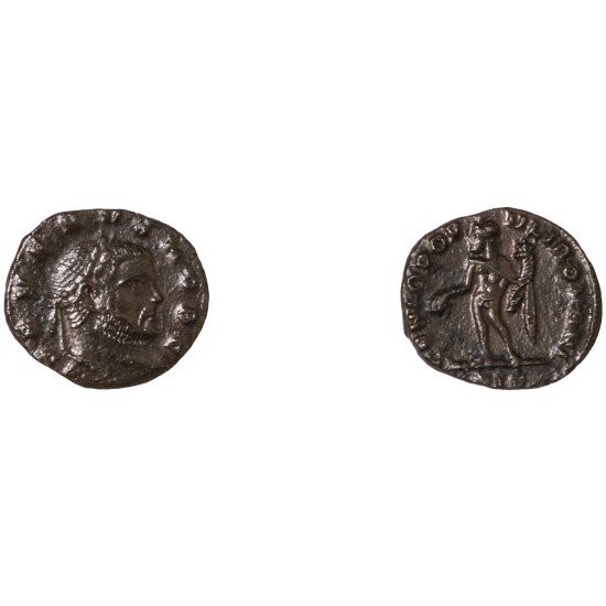 Moneda Imperio Romano ¼ de follis Severo II 305 d.C.