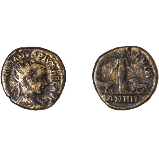 Moneda Imperio Romano Dupondio provincial Gordiano III 242-243 d.C.