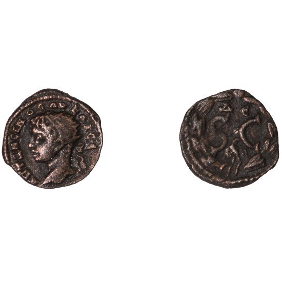 Moneda Imperio Romano Assarion Elagábalo 218-222 d.C.