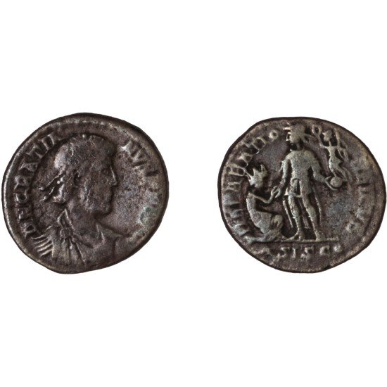 Moneda Imperio Romano Maiorina Graciano 379-383 d.C.