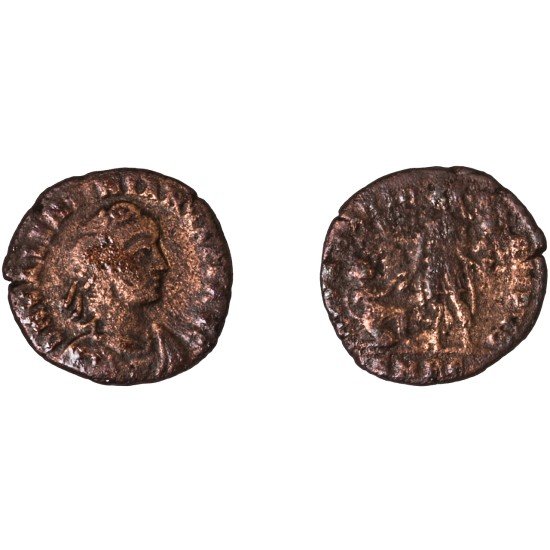 Moneda Imperio Romano Maiorina Valentiniano II 383-387 d.C. Moneda Imperio Romano Maiorina Valentiniano II 383-387 d.C.
