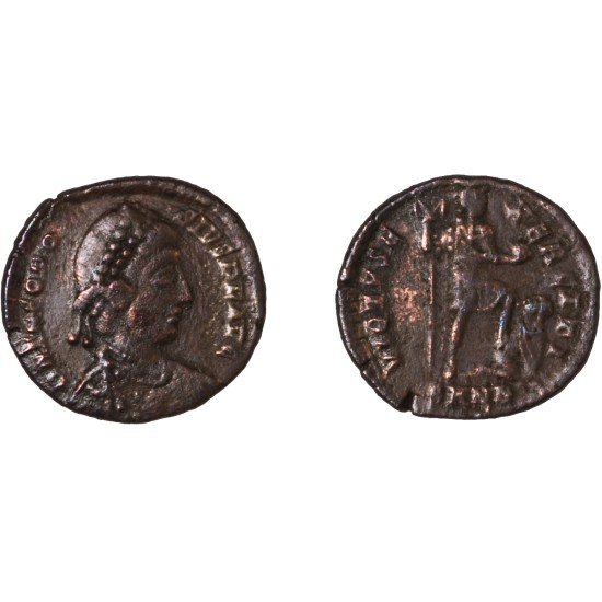 Moneda Imperio Romano Maiorina Teodosio I 387-392 d.C. Moneda Imperio Romano Maiorina Teodosio I 387-392 d.C.