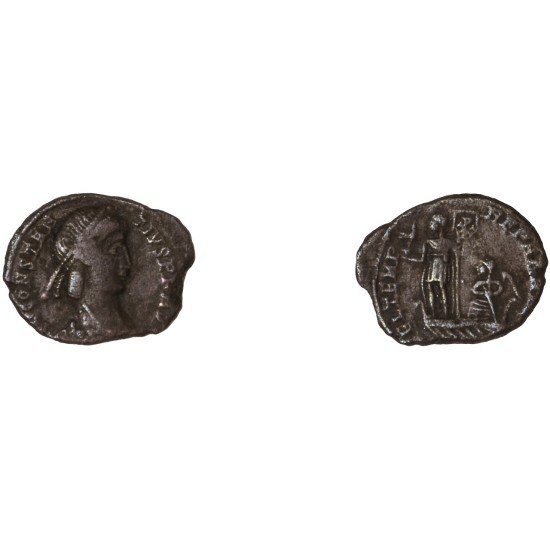 Moneda Imperio Romano ¼ de maiorina Constancio II 348-349 d.C. Moneda Imperio Romano ¼ de maiorina Constancio II 348-349 d.C.