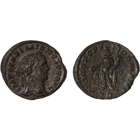 Moneda Imperio Romano Follis Maximiano 296-297 d.C.