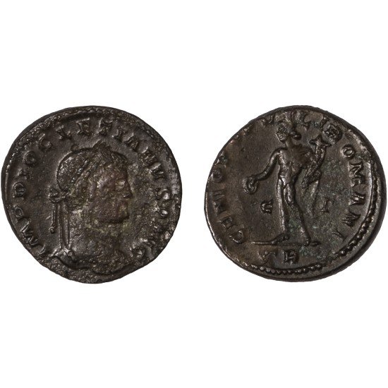 Moneda Imperio Romano Follis Diocleciano 296-297 d.C. Moneda Imperio Romano Follis Diocleciano 296-297 d.C.