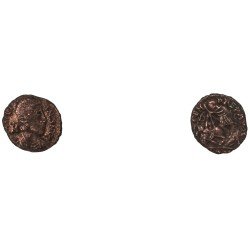 Moneda Imperio Romano Maiorina imitativa Juliano II después de 355 d.C. Moneda Imperio Romano Maiorina imitativa Juliano II después de 355 d.C.