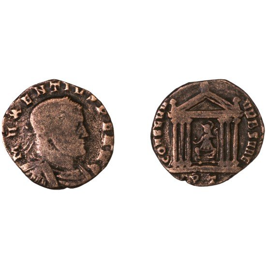 Moneda Imperio Romano Follis Majencio 307-308 d.C. Moneda Imperio Romano Follis Majencio 307-308 d.C.