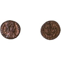 Moneda Imperio Romano ¼ de maiorina Constante 348-349 d.C. Moneda Imperio Romano ¼ de maiorina Constante 348-349 d.C.