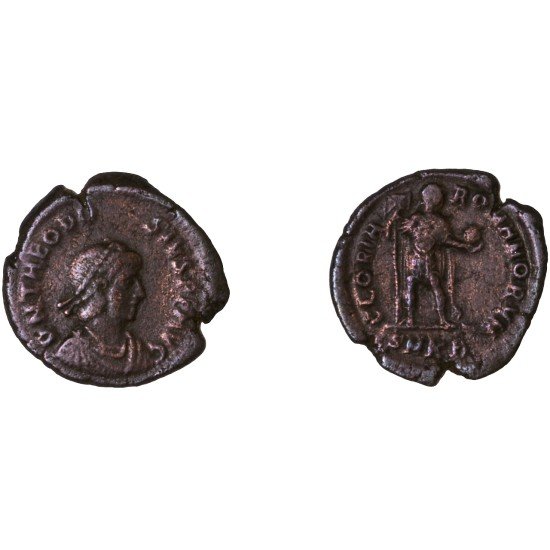 Moneda Imperio Romano Decargiro Teodosio I 393-395 d.C.