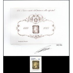 España Spain Grabado Anfil 2025 175 Aniversario del sello español Tirada 500 ejemplares numerados España Spain Grabado Anfil 2025 175 Aniversario del sello español Tirada 500 ejemplares numerados