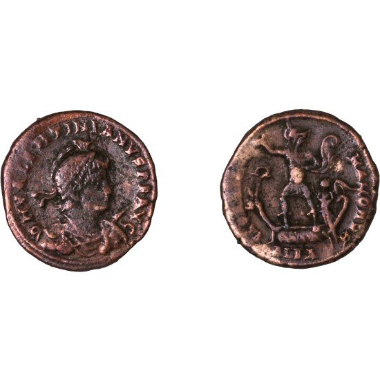 Moneda Imperio Romano Maiorina Valentiniano II 383-386 d.C. Moneda Imperio Romano Maiorina Valentiniano II 383-386 d.C.