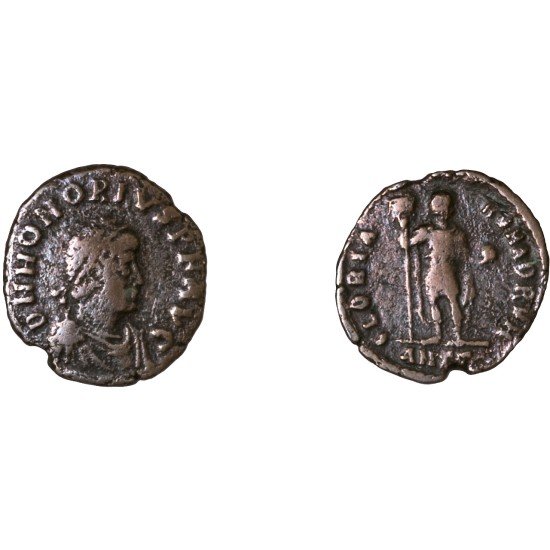 Moneda Imperio Romano Decargiro Honorio 393-395 d.C. Moneda Imperio Romano Decargiro Honorio 393-395 d.C.