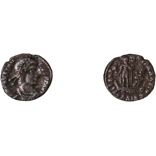 Moneda Imperio Romano ¼ de maiorina Constancio II 348-349 d.C. Moneda Imperio Romano ¼ de maiorina Constancio II 348-349 d.C.