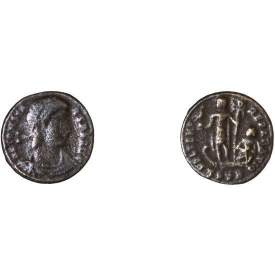 Moneda Imperio Romano ¼ de maiorina Constante 348-349 d.C. Moneda Imperio Romano ¼ de maiorina Constante 348-349 d.C.