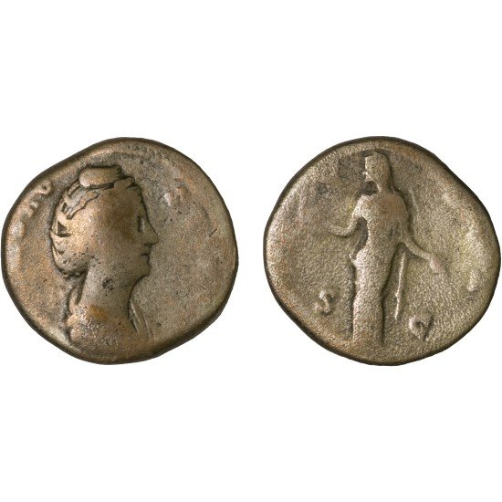 Moneda Imperio Romano Sestercio Diva Faustina I 147-161 d.C.
