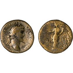 Moneda Imperio Romano Sestercio Antonino Pío 144 d.C.