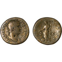 Moneda Imperio Romano Sestercio Adriano 135 d.C.