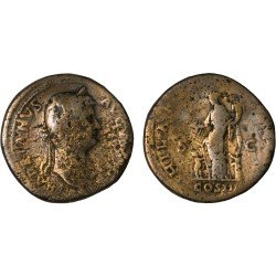 Moneda Imperio Romano Sestercio Adriano 128 d.C.