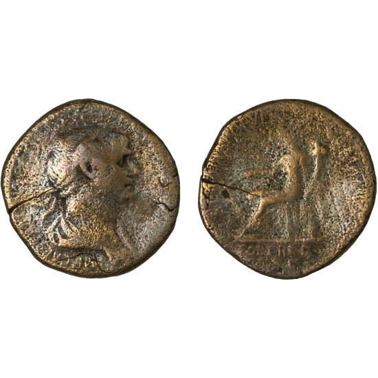 Moneda Imperio Romano Sestercio Trajano 114-117 d.C. Moneda Imperio Romano Sestercio Trajano 114-117 d.C.