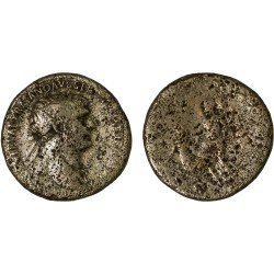 Moneda Imperio Romano Sestercio Trajano 104 d.C.