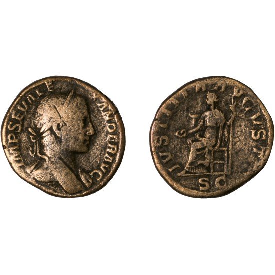 Moneda Imperio Romano Sestercio Alejandro Severo 230 d.C.