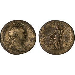 Moneda Imperio Romano Sestercio Trajano 103-111 d.C.