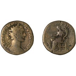 Moneda Imperio Romano Sestercio Cómodo 180 d.C.