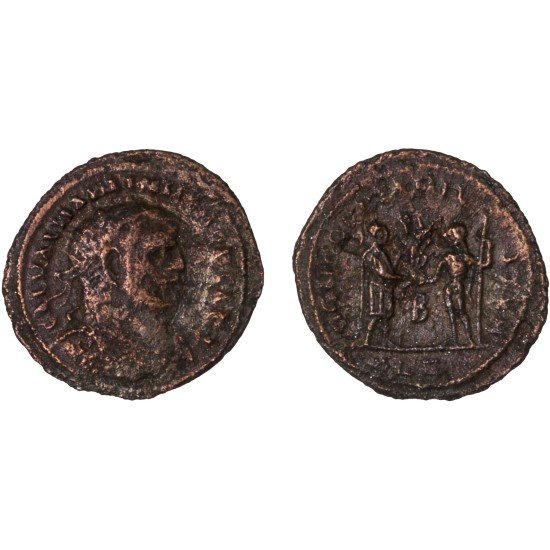 Moneda Imperio Romano Radiado post reforma Galerio 296-297 d.C.