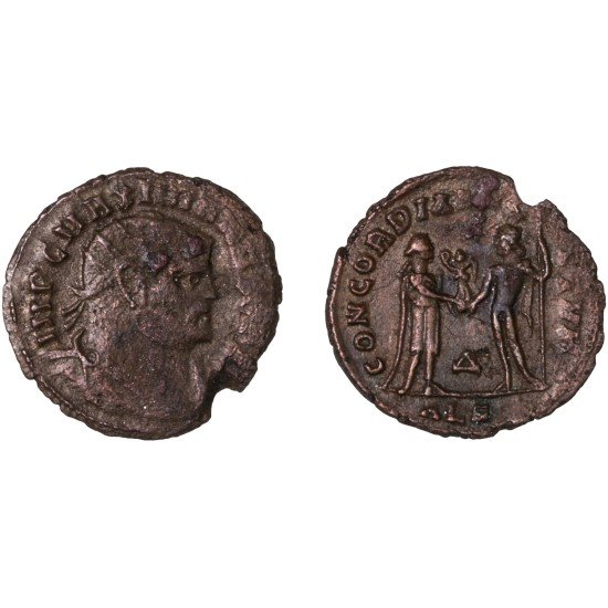 Moneda Imperio Romano Radiado post reforma Galerio 305-307 d.C. Moneda Imperio Romano Radiado post reforma Galerio 305-307 d.C.