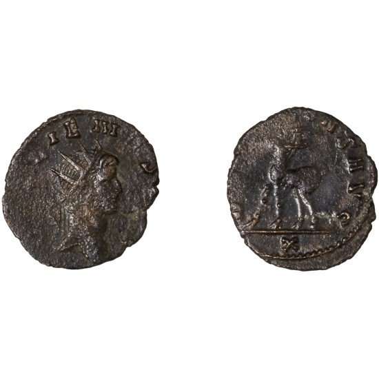 Moneda Imperio Romano Antoniniano Galieno 267-268 d.C.