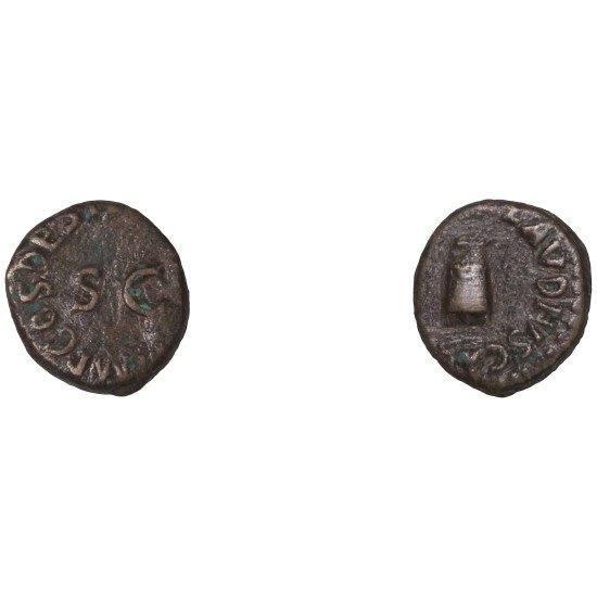 Moneda Imperio Romano Cuadrante Claudio I 41 d.C. Moneda Imperio Romano Cuadrante Claudio I 41 d.C.