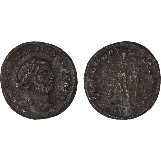 Moneda Imperio Romano Follis Constancio I 296-298 d.C. Moneda Imperio Romano Follis Constancio I 296-298 d.C.